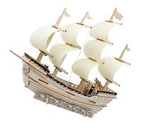 UKCOCO DIY Wooden Sailboat Model Kit for Adults Handcrafted Retro Ship Puzzle for Parent Interaction Hand Eye Coordination Training Nautical Decor and Culture Enthusiasts