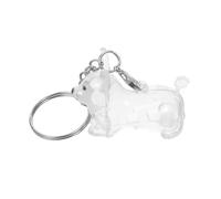 UKCOCO Dog Shaped Plastic Keychain Memorial Box for Pet Hair Storage, Keepsake Jar with Key Ring for Dog Owners, Portable Pet Hair Collector Gift for Memorial and Commemorative Use