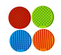 UKCOCO Dog Silicone Feeding Cushion Mat for Slow Eating Outdoor Pet Supplies Round Cross Style Red Anti- Design Easy to Clean for