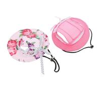 UKCOCO Dog Summer Hat 2Pcs Round Mesh Visor Caps with Wide Brim and Ear Openings for Small Breeds Outdoor Use Pug Chihuahua Shih Tzu Yorkshire