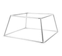 UKCOCO Double-layer Metal Wire Pizza Pan Holder Stand with Elevated Two-tier Design, Stainless Steel Food Serving Tray Riser for Home, Restaurant, Party Use, 18x23x11.5cm
