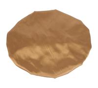 UKCOCO Double-layer Satin Shower Cap with Lace Trim, Elastic Women’s Bathing and Sleep Hat, Large Size 37cm Diameter, Light Gold and Earth Gold Colors, Smooth Skin-friendly Material