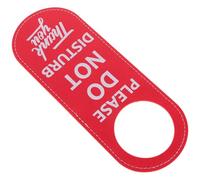 UKCOCO Double Sided Leather Door Sign Do Not Disturb Door Hanger for Hotel and Office Privacy Indicator with Red Message Suitable for Meeting Rooms and Public Spaces