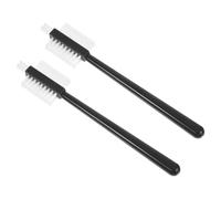 UKCOCO Double-sided Soft Bristle Vegetable and Stove Gap Cleaning Brush Set, Bendable Food-grade Brush for Household Kitchen Surfaces, 2pcs with Black Handles, Suitable for Fruit