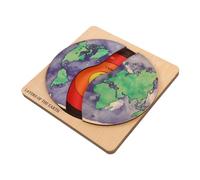 UKCOCO Earth Structure Puzzle Kit for DIY Geography Learning Educational Wooden Jigsaw Model Enhances Cognitive Skills and Spatial Awareness for Early Education and Fun Decoration