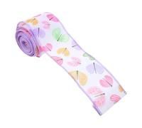 UKCOCO Easter Wired Edge Ribbon 6.3cm X 10 Yards Burlap Fabric Ribbon with Butterfly Print for DIY Crafting, Holiday Decorations, Wreaths and Bow Making