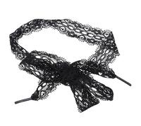 UKCOCO Elastic Shoelaces Shoe Laces Polyester Material, Practical and Good-looking 1 Pair Black Floral Lace Ribbon Trim Suitable for Casual and Formal Shoes