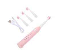 UKCOCO Electric Toothbrush Soft Bristle Waterproof USB Charging 5-Mode Automatic Toothbrush for Boys with Replacement Heads Pink