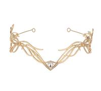 UKCOCO Elegant Bridal Wedding Headband with Dazzling Rhinestone Alloy Leaves, Vintage Gr rown Hairpiece for Women, for Weddings and Parties