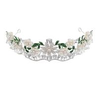 UKCOCO Elegant Crystal Crown Bridal Headpiece with Pearl Embellishments, Vintage Alloy Wedding Tiara and Women, Versatile Accessory for Bridal Photoshoots and Weddings