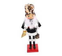 UKCOCO Elegant Female Wooden Nutcracker Ornament for Christmas Holiday Decor Multi Surface Festive Nutcracker Figure for Mantel Table Shelf Display Practical Craftsmanship Collectible