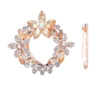 UKCOCO Elegant Golden Alloy Brooch Scarf Buckle with Zircon, Delicate Creative Design for Shawls and Scarves, Modern Simple Cloth Decor Buckle for Women's Clothing Accessories