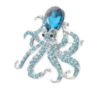 UKCOCO Elegant Rhinestone Octopus Brooch Pin Cute Cartoon Jewelry for Women for Parties Dates and Everyday Wear Charming Sea Accessory