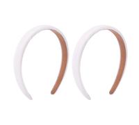 UKCOCO Elegant Sponge Hair Headbands Does Not Hurt the Head 2pcs Comfortable Fabric and Sponge Material White Thin Fashion Hair Hoops for Women Suitable for DIY and Meetings
