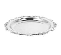 UKCOCO Elegant Vintage Iron Snack Tray Serving Platter for Food Snacks Jewelry Display Classic High End Dessert Plate for Parties and Home Use Silver Table Tray