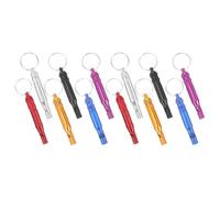 UKCOCO Emergency Survival Whistles with Keychain 12pcs Aluminum Alloy High-decibel Safety Whistle Easy to Clean for Hiking and Boating