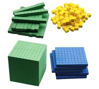 UKCOCO Eva Foam Math Manipulative Blocks Set - Place Value Counting Cubes with Ones, Dozens, Hundreds, Thousands - Mixed Colors Educational Math Learning Tools for Primary Random Color