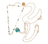 UKCOCO Evil Eye Necklace Multi-layered Necklace for Women Girls 1 Set Alloy Adjustable Pendant Jewelry Making Charms Gift Devil Eye Mother's Day
