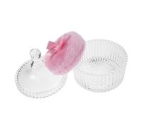 UKCOCO Extra Large Body Powder Puff with Ribbon Bow Soft Washable Makeup Applicator for Face Body Chic Design for Elegant Cosmetic Routine Includes Stylish Container