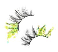 UKCOCO False Eyelashes with Fine Glitter 2pcs Luminous Yellow Made of Sturdy Fiber Portable and Decorative Cluster Lashes Natural Looking and Beautiful Style for Occasion