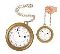 UKCOCO Fashion Gold Clock Necklace Cosplay Party Prop Accessory for Women Stylish Hanging Clock Neck Chain for Halloween Costume