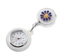 UKCOCO Fashionable Pocket Watch Flower Pattern Daily Water Resistant Precision Quartz Movement for and Doctors Easy to Wear and Clear View Design