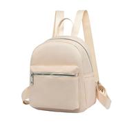 UKCOCO Fashionable Travel Backpack for Girls in Beige Oxford Cloth, Dual-use with Adjustable Shoulder Straps, Simple Feminine Mini Schoolbag for Casual Travel and Everyday Use