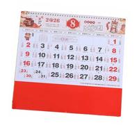 UKCOCO Feng Shui Wall Hanging Calendar with Horse Zodiac and Fu Symbol Traditional Lunar Year Planner Featuring Solar Terms Clear Printing for Home Office Decoration and Organization