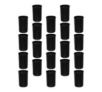 UKCOCO Film Canister Storage Containers with Lids 20Pcs Black Plastic Reel Holders for Photo Rolls and Small Accessories Desk Organizers for Home and Studio