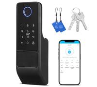 UKCOCO Fingerprint Door Lock: 5-in-1 Smart Digital Door Lock App - Cards - Backup Key - Fingerprints - Codes for Hotel Apartment Office