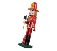 UKCOCO Firefighter Nutcracker Christmas Decor Tabletop Ornament Lifelike Holiday Display Tribute Firefighters Festive Xmas Centrepiece for Cabinet Shelf