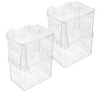UKCOCO Fish Breeding Box with Suction Cups 2pcs Aquarium Isolation Holder Plastic Material Random Color for Small and Aggressive Fish Suitable for Aquarium Use