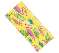 UKCOCO Flamingo Leaves Pattern Kitchen Mat 60x40cm Polyester Floor Rug