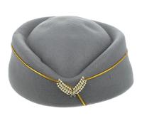 UKCOCO Flight Attendant Beret Hat Grey Stewardess Cap Air Hostess Beret for Women Uniform Dance Performance Cosplay Accessories