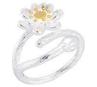 UKCOCO Flower Blossom Ring Cute Aesthetic Adjustable Open Ring for Women Girls Finger Flower Jewelry