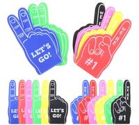 UKCOCO Foam Finger Cots 24pcs Eva Foam Sports Cheer Props 6x13cm Multi-Color (red Yellow Blue Green Black Rose) for Football Events and Team Cheerleading Supplies