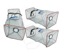 UKCOCO Foldable Crab Trap and Fishing Cast Net Set Wear and Break Resistant 3pcs Made of Sturdy Nylon and Alloy to Catch Fish and Crabs Random Color for Outdoor Use