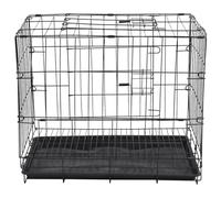 UKCOCO Foldable Dog Cage with Toilet Small Dog Crate for Cats Rabbits and Poodles Ventilated Pet Cage House for Indoor Outdoor Use Portable Folding 19.69 X 14.57 X 15.75 in