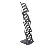 UKCOCO Folding A4 Brochure Stand Aluminum Alloy Magazine Holder Portable Foldable Display Rack Exhibition Catalog Rack for Office and Trade Show Use