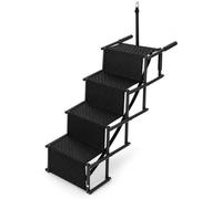UKCOCO Folding Dog Steps for Car, 4-Step Pet Stairs for Car Boot, Black | 4-step access, fold-flat storage, no assembly, paw-print treads, 101 x 76 x 47 cm, car boot use