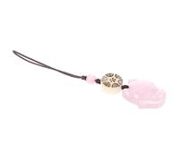 UKCOCO Fox-shaped Jade Phone Chain Pendant with Purple-pink Beads Mobile Phone Strap Hanging Ornament and Cell Accessories Random Color