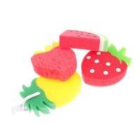 UKCOCO Fruit Shaped Dish Sponge with Powerful Stain Removal for Kitchen Cleaning, 4Pcs Set, 5.5X4.3X1.2 Inch, Suitable for Pots and Countertops