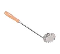 UKCOCO Frying Spoon Simple and Reliable Tool with Wooden Handle Stainless Steel Practical and Not Easy to Deform for Kitchen Cooking Utensil for Frying Snacks and Pastry