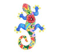 UKCOCO Gecko Art Wall Decor Iron Creative Hanging Sculpture Blue Wall Ornament for Living Room Home Decoration
