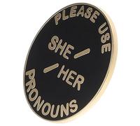 UKCOCO Gender Pronoun Brooch Pin She Her Badge Alloy Unique Label Pin for Adults Clothing Accessory Gender Identity Badge for Daily Wear