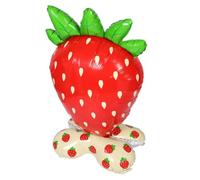 UKCOCO Giant Standing Strawberry Foil Balloon Realistic Reusable Fruit Balloon for Birthday Parties and Summer Themed Decorations Easy Inflation Party Decor