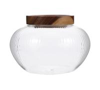 UKCOCO Glass Tea Storage Jar 1000ml with Wooden Lid Sealed Container