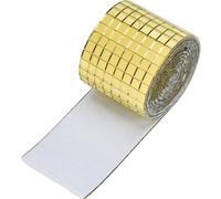 UKCOCO Golden Glass Mirror Mosaic Wall Sticker Decal, Odorless and Waterproof Self-Adhesive Wall Tile Sticker for Bedroom and Home Decor, 1 Roll
