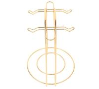 UKCOCO Golden Iron Cup Rack with Saucer Stand Holds to 4 Cups Space Saving for Kitchen and Housewarming