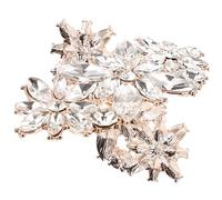 UKCOCO Golden Rhinestone Bridal Shoe Clips for Women Versatile and Reusable Zinc Alloy Shoe Accessory Buckles Elegant Decoration for Proms and Graduations